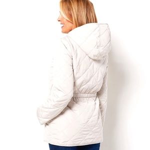 Blue studio white quilted women's winter jacket, sz M